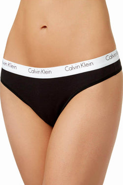 Calvin Klein Black Ck-One Logo Thong thumbnail 1