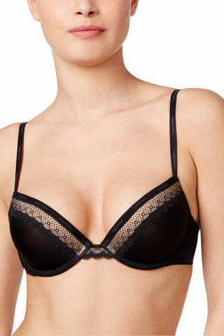 Calvin Klein Black Flirty Signature Push-Up Bra
