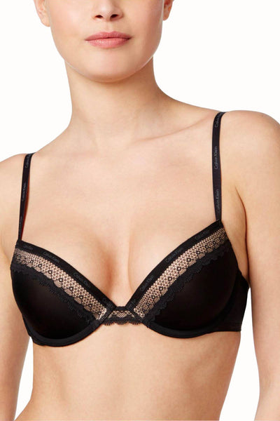 Calvin Klein Black Flirty Signature Push-Up Bra