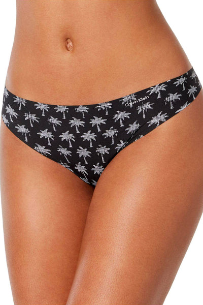 Calvin Klein Black Fools-Paradise Printed Invisibles Thong