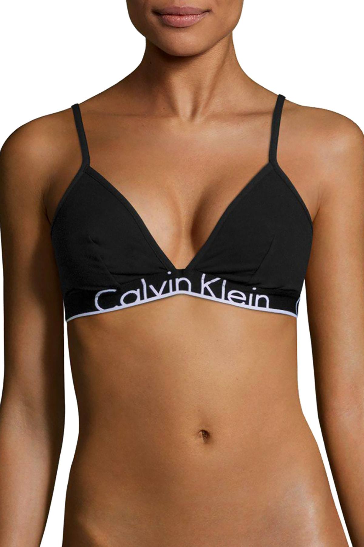 Calvin Klein Black ID Cotton Logo Triangle Bralette