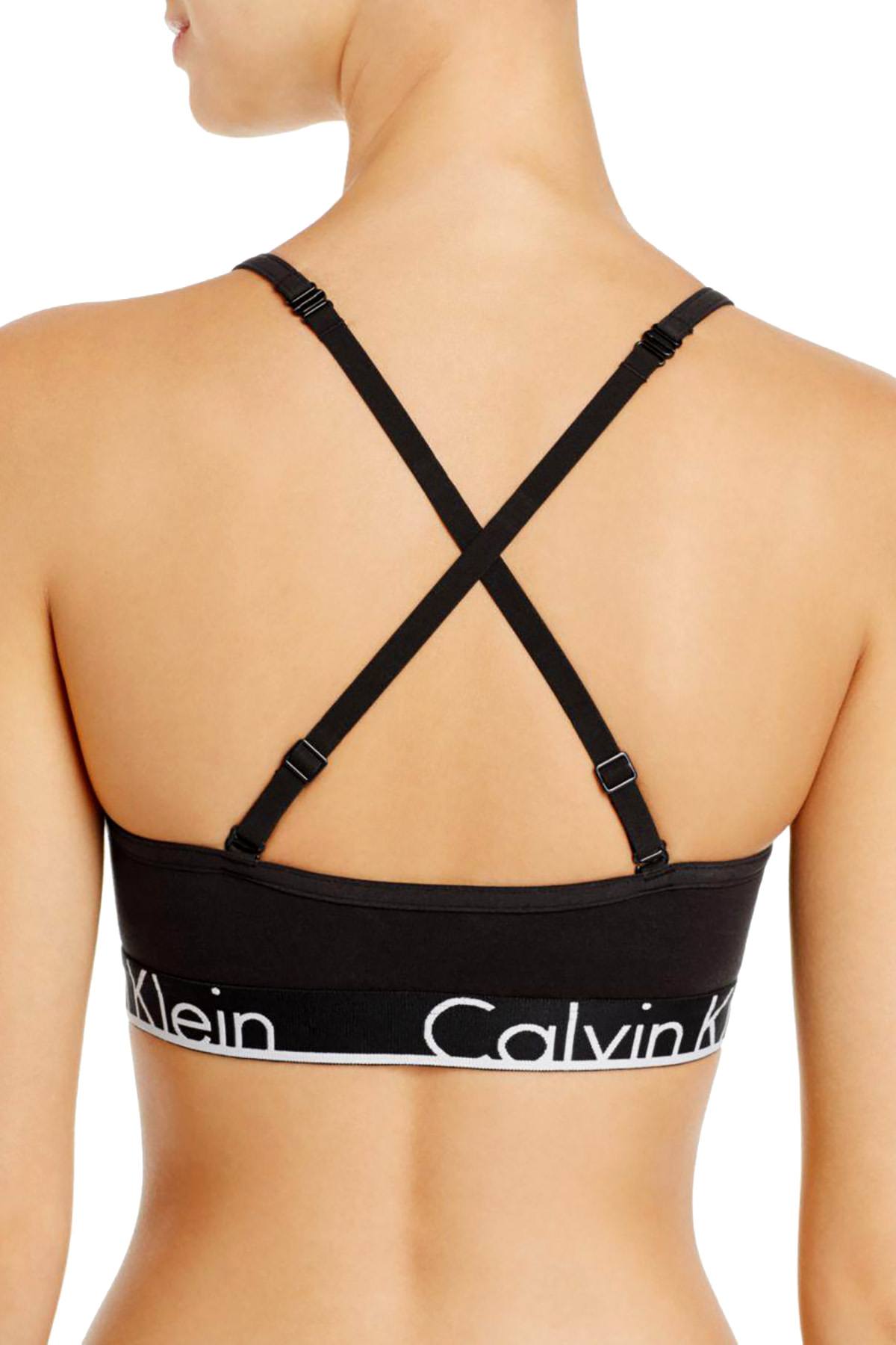 Calvin Klein Black ID Cotton Logo Triangle Bralette