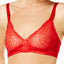 Calvin Klein Black Label Audacious Unlined Lace/Satin Bralette in Empower Red