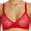 Calvin Klein Black Label Audacious Unlined Lace/Satin Bralette in Empower Red