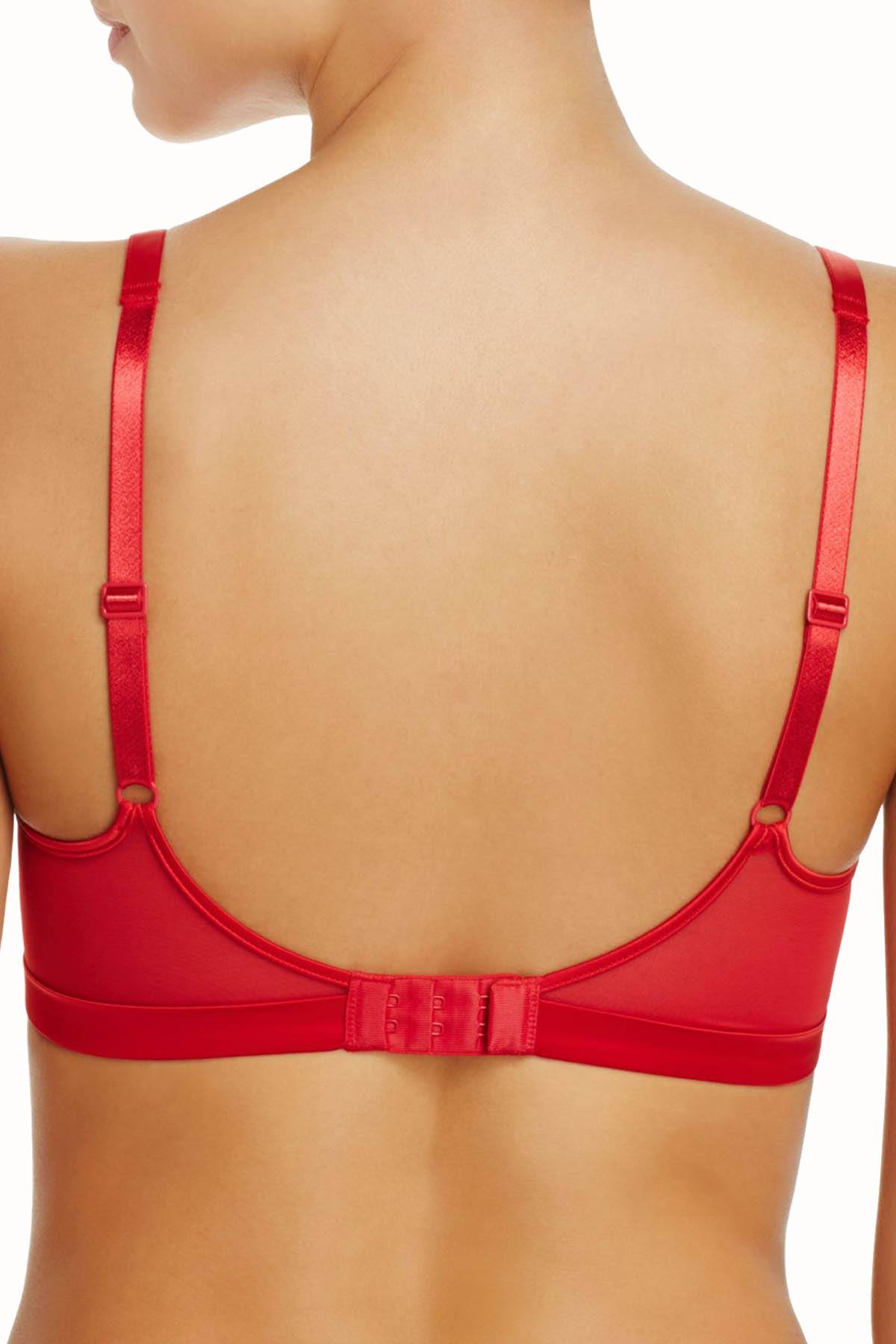 Calvin Klein Black Label Audacious Unlined Lace/Satin Bralette in Empower Red