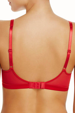 Calvin Klein Black Label Audacious Unlined Lace/Satin Bralette in Empower Red thumbnail 4