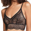 Calvin Klein Black Label Crackled Lace Triangle Bralette in Black