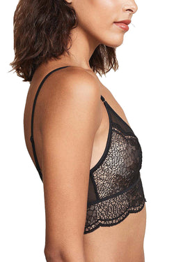 Calvin Klein Black Label Crackled Lace Triangle Bralette in Black thumbnail 4