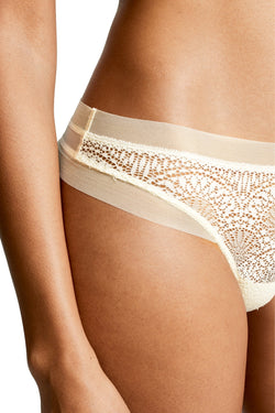 Calvin Klein Black Label Endless Sheer Lace Limited Edition Thong in Ivory thumbnail 3