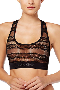 Calvin Klein Black Label Lace Electric Unlined Bralette in Black thumbnail 2
