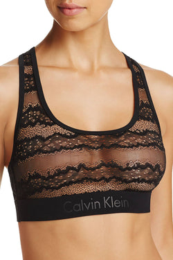 Calvin Klein Black Label Lace Electric Unlined Bralette in Black thumbnail 1
