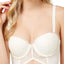 Calvin Klein Black Label Rose Lace Strapless Longline Bra in Ivory