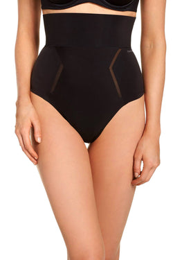 Calvin Klein Black Label Sculpted Moderate Control High Waist Thong in Black thumbnail 3