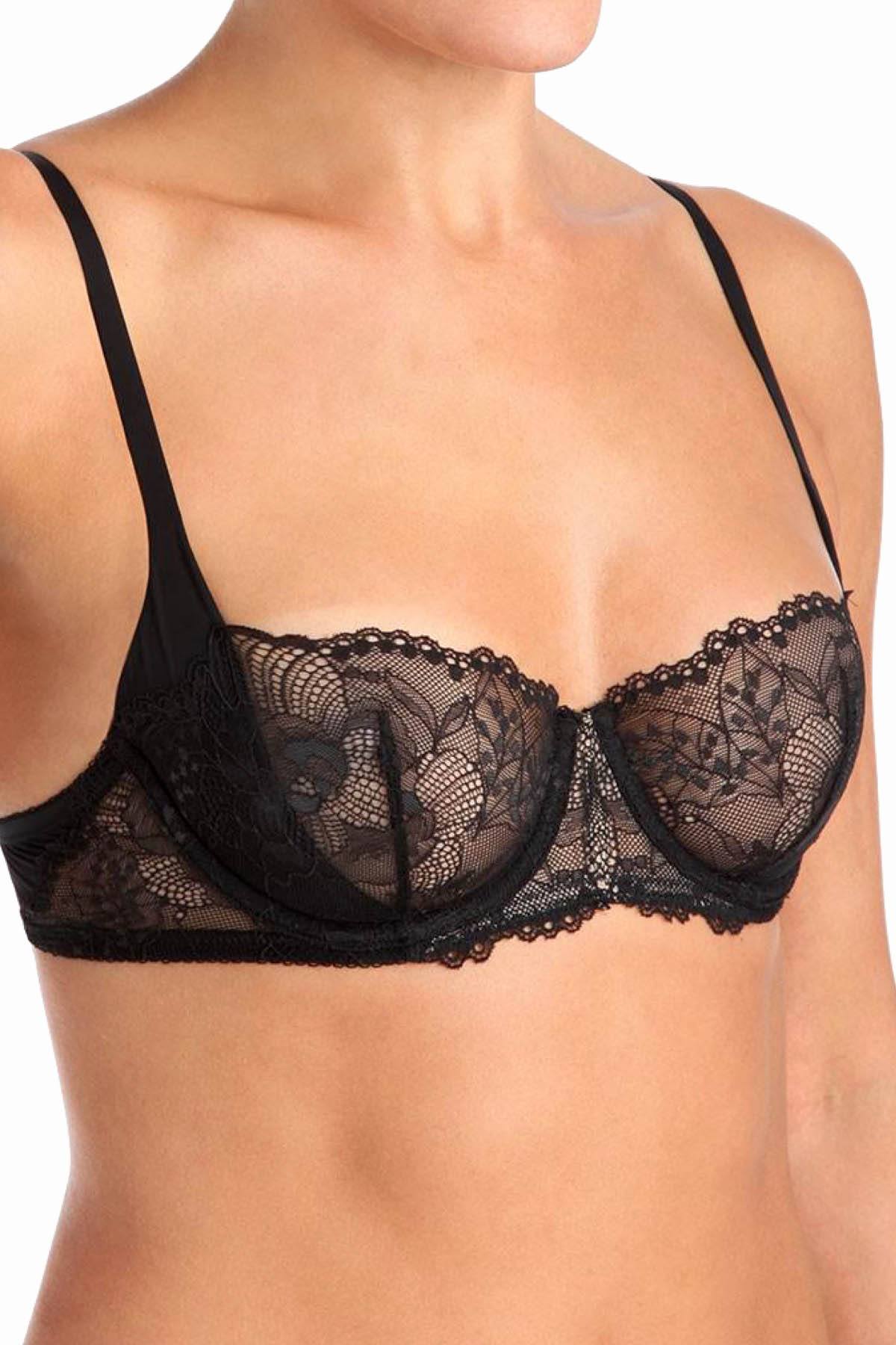 Calvin Klein Black Label Sensual Spacer Sling Balconette Bra in Black