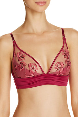 Calvin Klein Black Label Temptation Floral Embroidery Plunge Bra in Lust thumbnail 2
