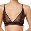 Calvin Klein Black Label Unlined Triangle Floral Lace Bralette in Black