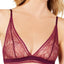 Calvin Klein Black Label Unlined Triangle Floral Lace Bralette in Bright Plum