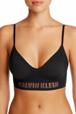 Calvin Klein Black Laser-Cut-Logo Triangle Bralette thumbnail 1