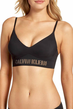 Calvin Klein Black Laser-Cut-Logo Triangle Bralette thumbnail 2