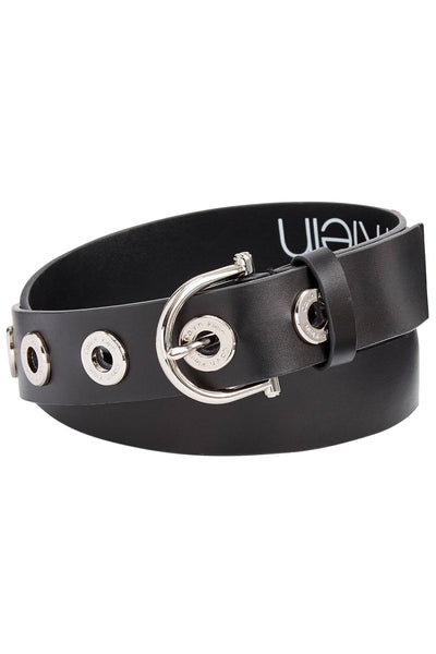 Calvin Klein Black Leather Grommet Belt