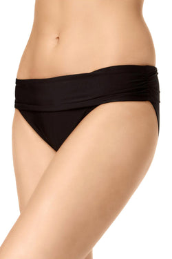 Calvin Klein Black Liquid Ruched Waist Bikini Bottom thumbnail 1