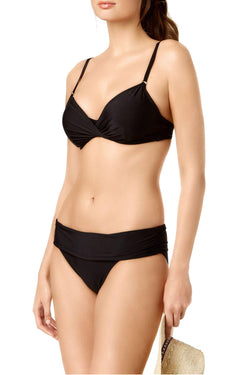 Calvin Klein Black Liquid Ruched Waist Bikini Bottom thumbnail 3