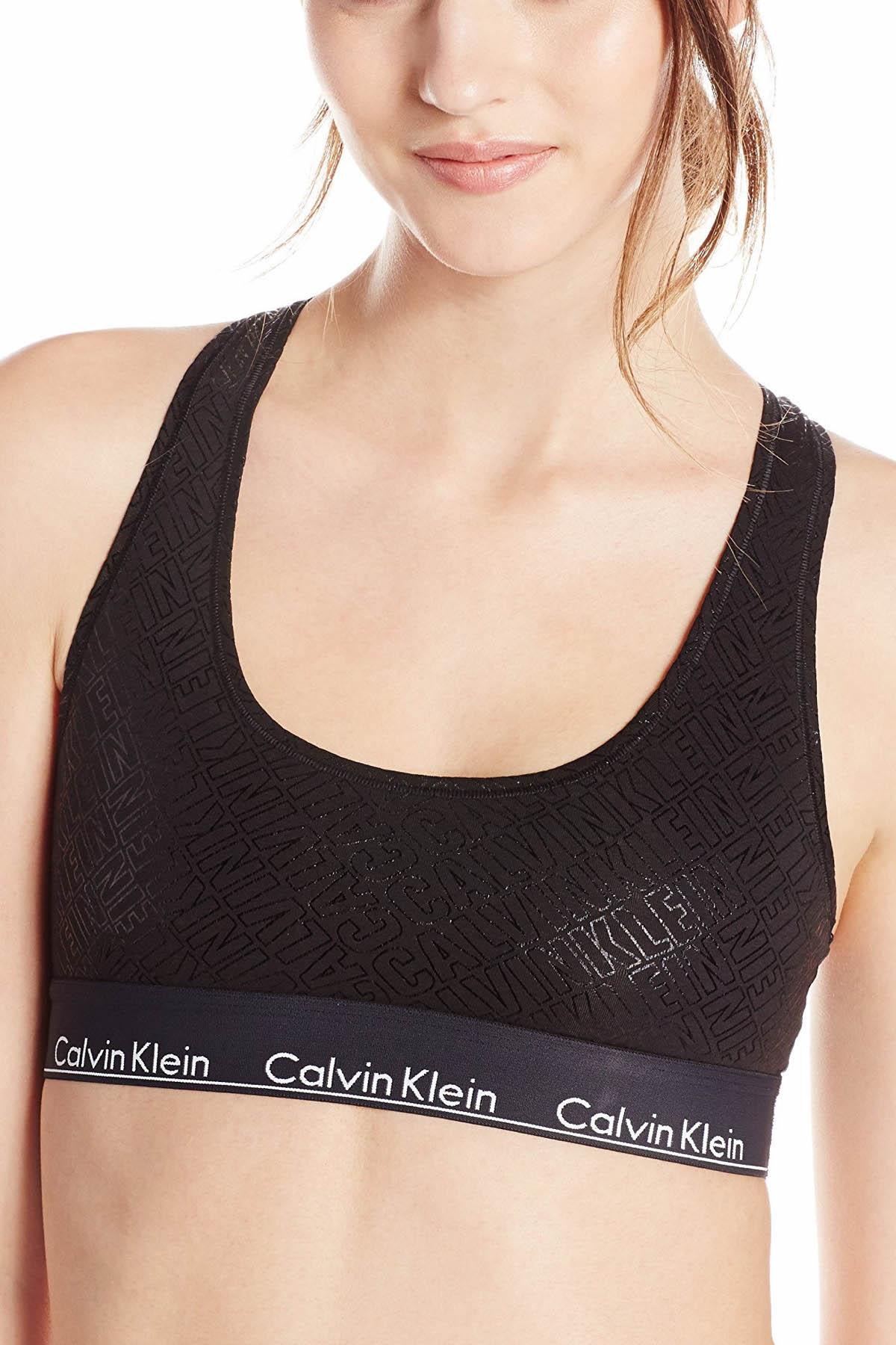 Calvin Klein NWT Small Black Logo Sports Bra - $22 New With Tags - From  Jenny