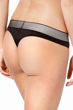 Calvin Klein Black Logo Stretch Thong thumbnail 1