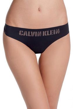 Calvin Klein Black Logo-Waist Laser-Cut Thong thumbnail 1