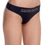 Calvin Klein Black Logo-Waist Laser-Cut Thong