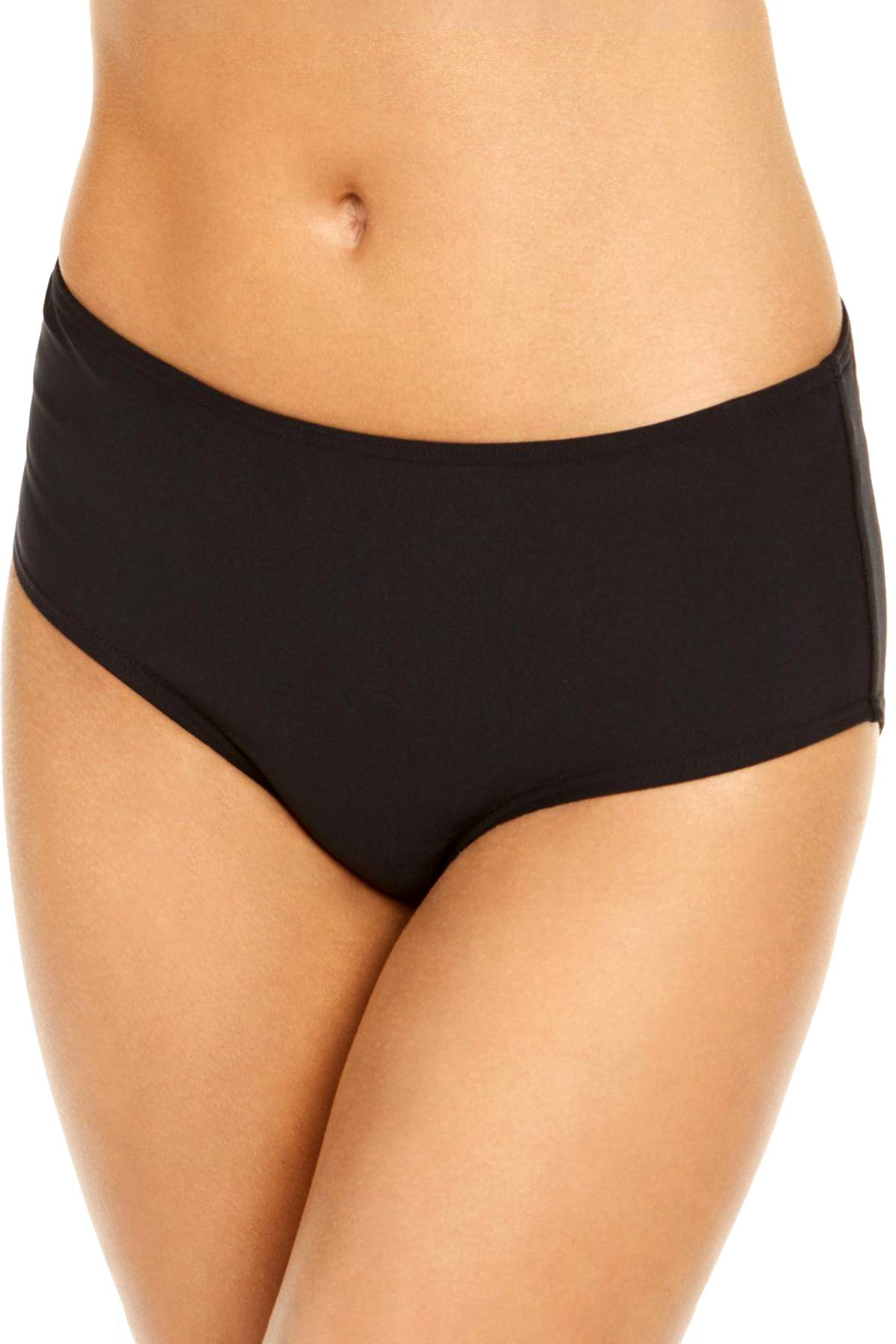 Calvin Klein Black Mid-Rise Tummy Control Bikini Bottom