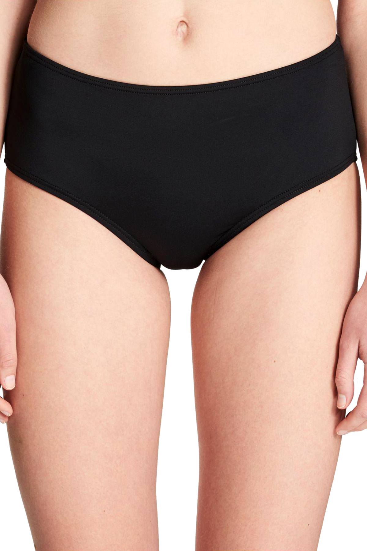 Calvin Klein Black Mid-Rise Tummy Control Bikini Bottom
