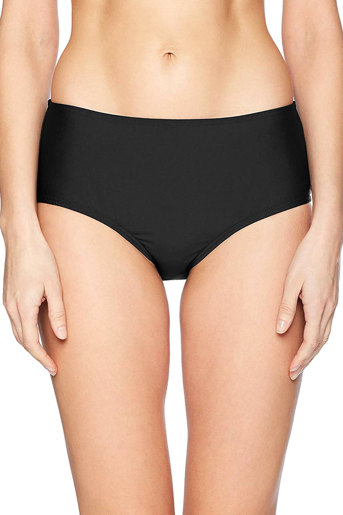 Calvin Klein Black Mid-Rise Tummy Control Bikini Bottom