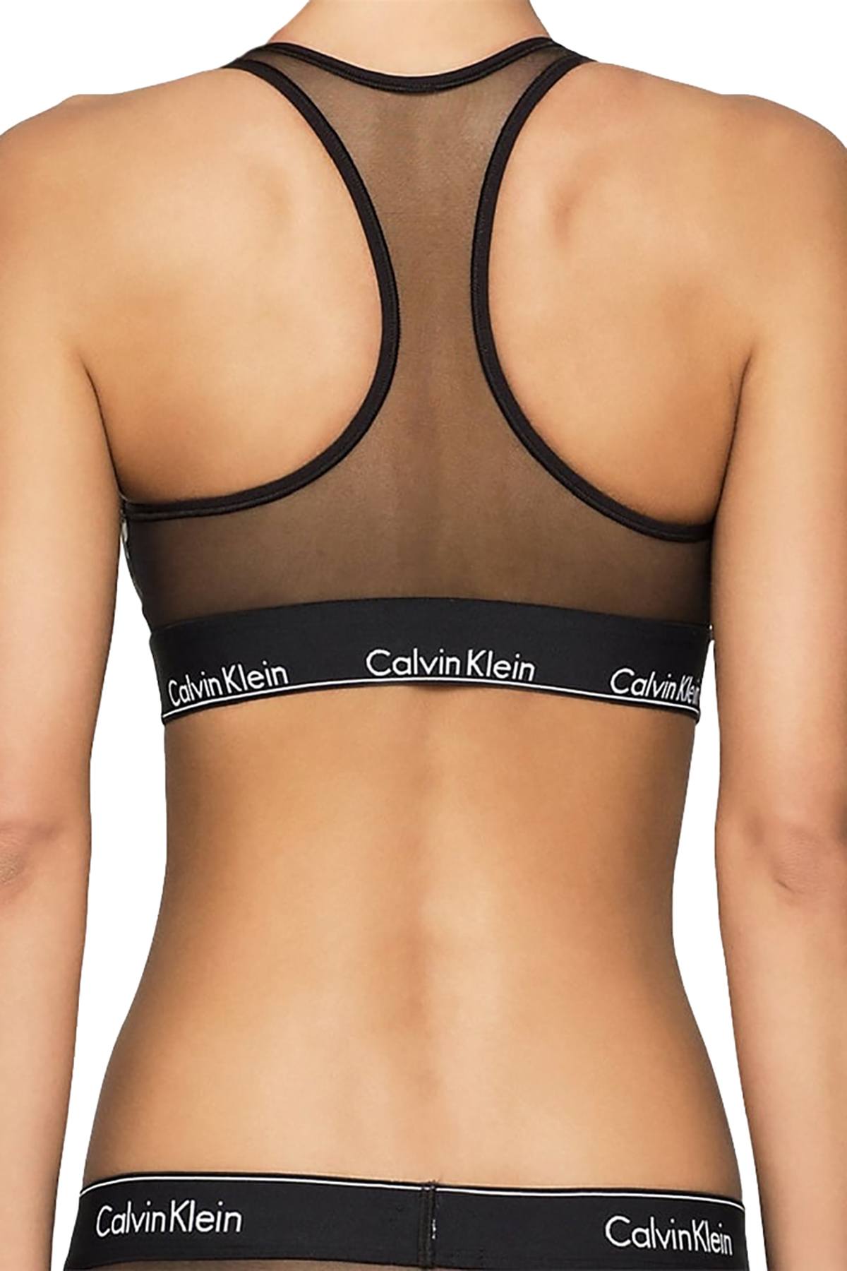 Calvin Klein Black Sheer Censored Logo Bralette – CheapUndies