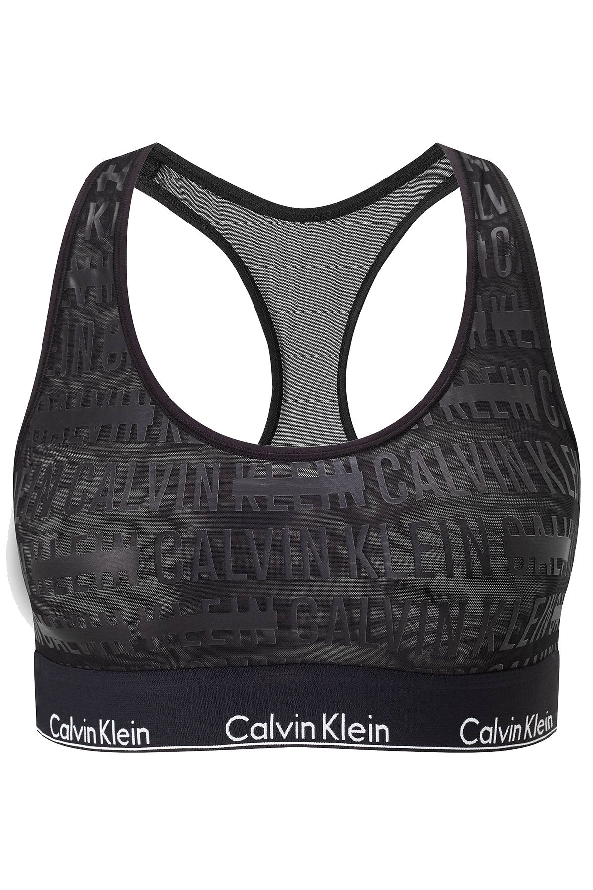 Calvin Klein Black Sheer Censored Logo Bralette