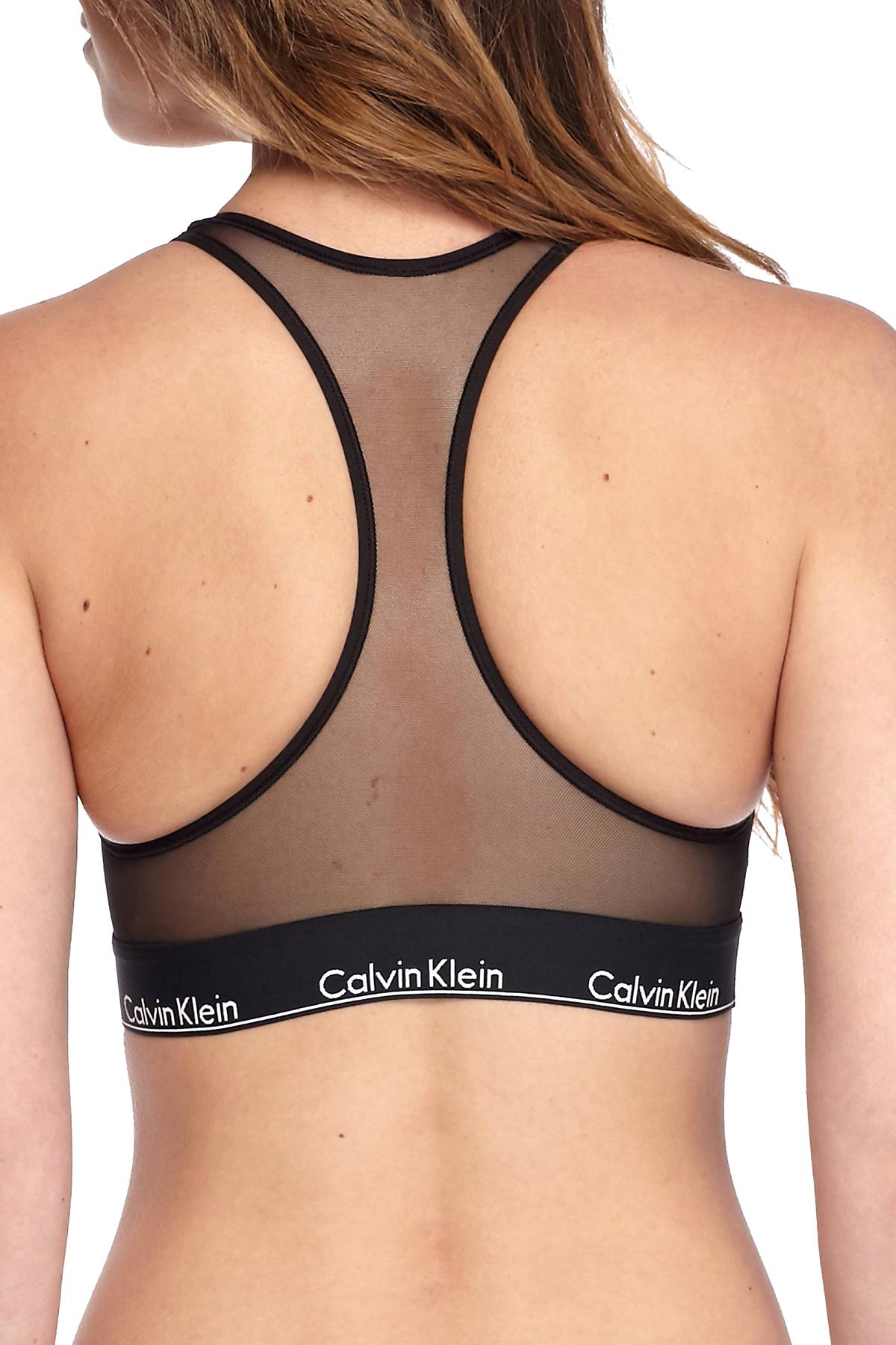 Calvin Klein Black Sheer Censored Logo Bralette