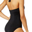 Calvin Klein Black Side-Pleated Halter One-Piece Swimsuit