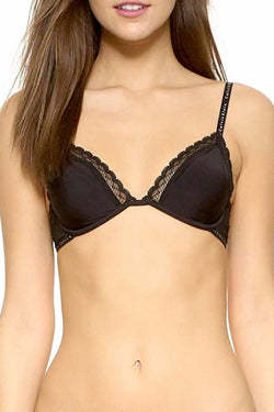 Calvin Klein Black Signature Lace-Trim Unlined Bra thumbnail 1