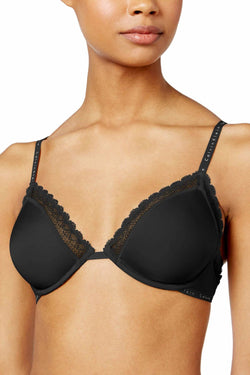 Calvin Klein Black Signature Lace-Trim Unlined Bra thumbnail 2