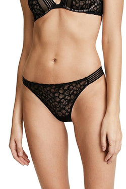 Calvin Klein Black Vixen Striped Lace Thong thumbnail 4