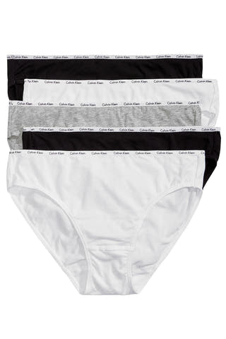 Calvin Klein Black/White/Grey Cotton Stretch Logo Bikini Panty 5 Pack