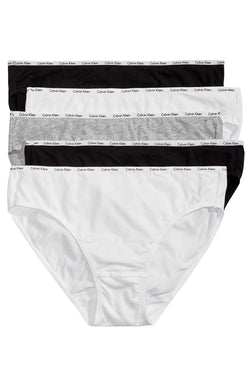 Calvin Klein Black/White/Grey Cotton Stretch Logo Bikini Panty 5 Pack thumbnail 1