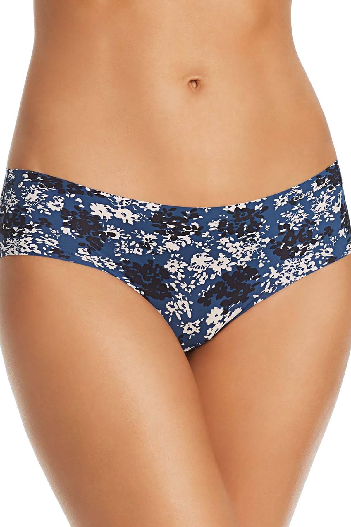 Calvin Klein Blue Floral Print Invisibles Hipster