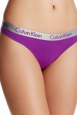 Calvin Klein Bold-Violet Radiant Cotton Thong thumbnail 2