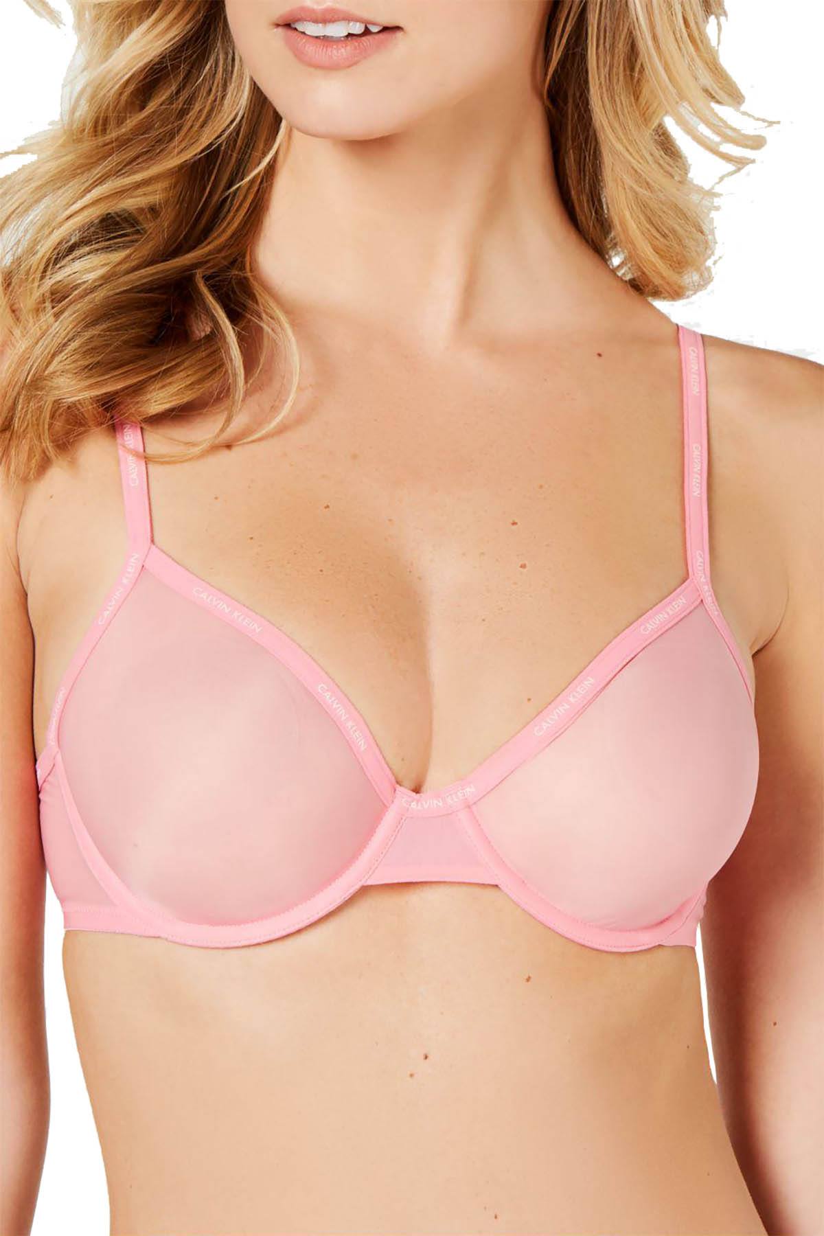Calvin Klein Boudoir Pink Sheer Marquisette Underwire Demi Bra