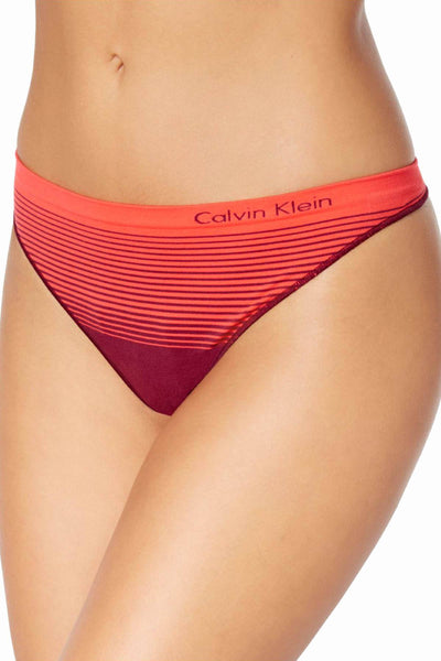 Calvin Klein Brazen-Wine/Red Seamless Illusions Thong