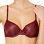 Calvin Klein Brazen-Wine Shimmer/Sheer Marquisette Logo-Trimmed Bra