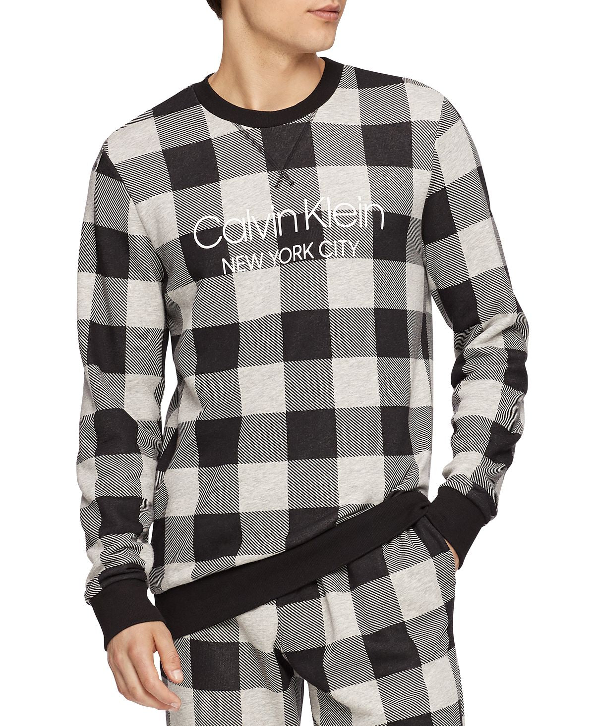 Calvin Klein Buffalo Plaid Joggers Grey Heather Buffalo Check