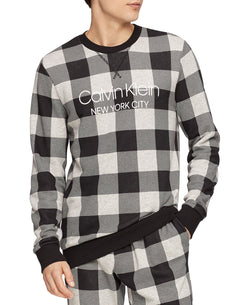 Calvin Klein Buffalo Plaid Sweatshirt Grey Heather Buffalo Check thumbnail 1