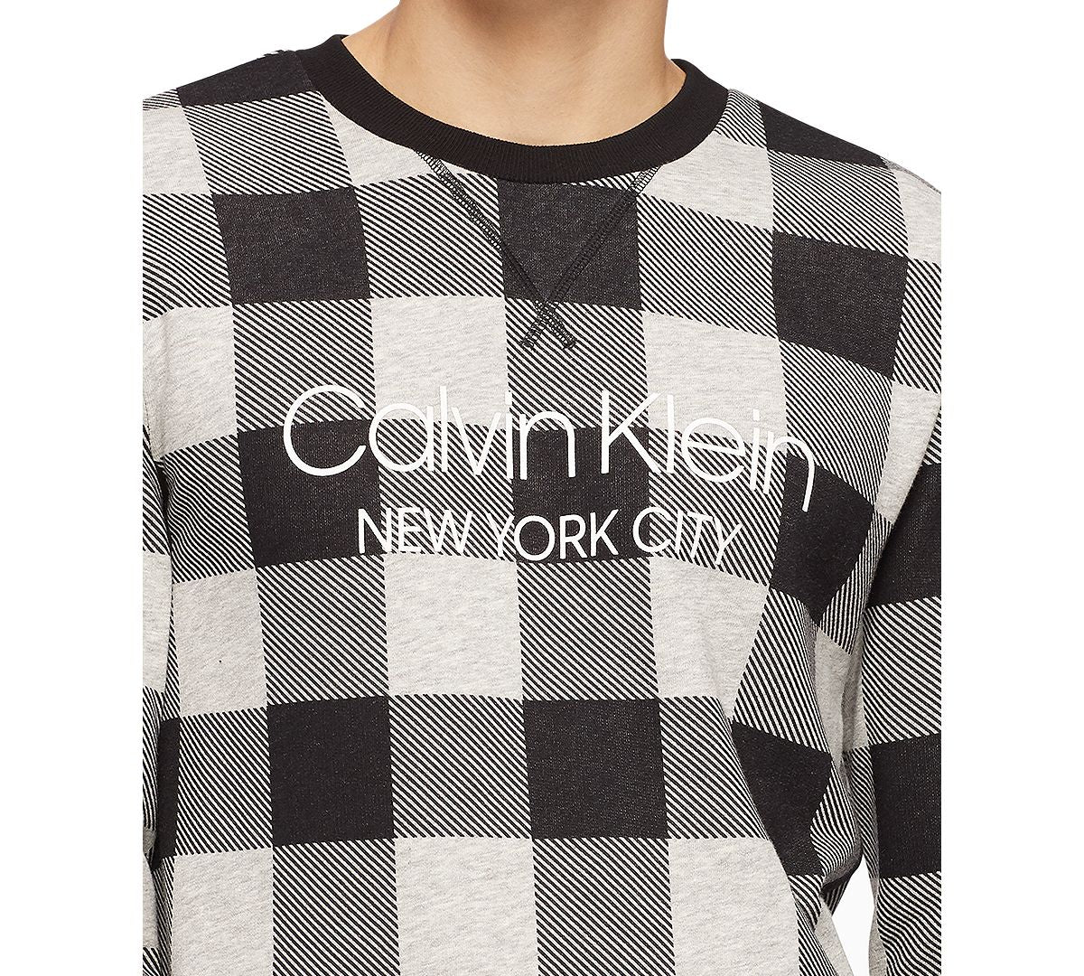 Calvin Klein Buffalo Plaid Sweatshirt Grey Heather Buffalo Check